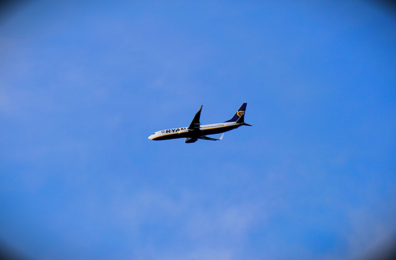 Passenger aircraft in a clear blue sky